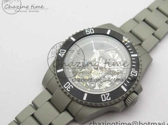 116610 Bezel Skeleton DIal Best Sandblasted Edition on ROF Andrea Submariner Carbon SA3130 Pirlo 0308